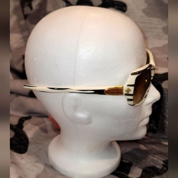 SPY dynasty Oversized white sunglasses Tortoiseshell Anjmal Print - Picture 5 of 10